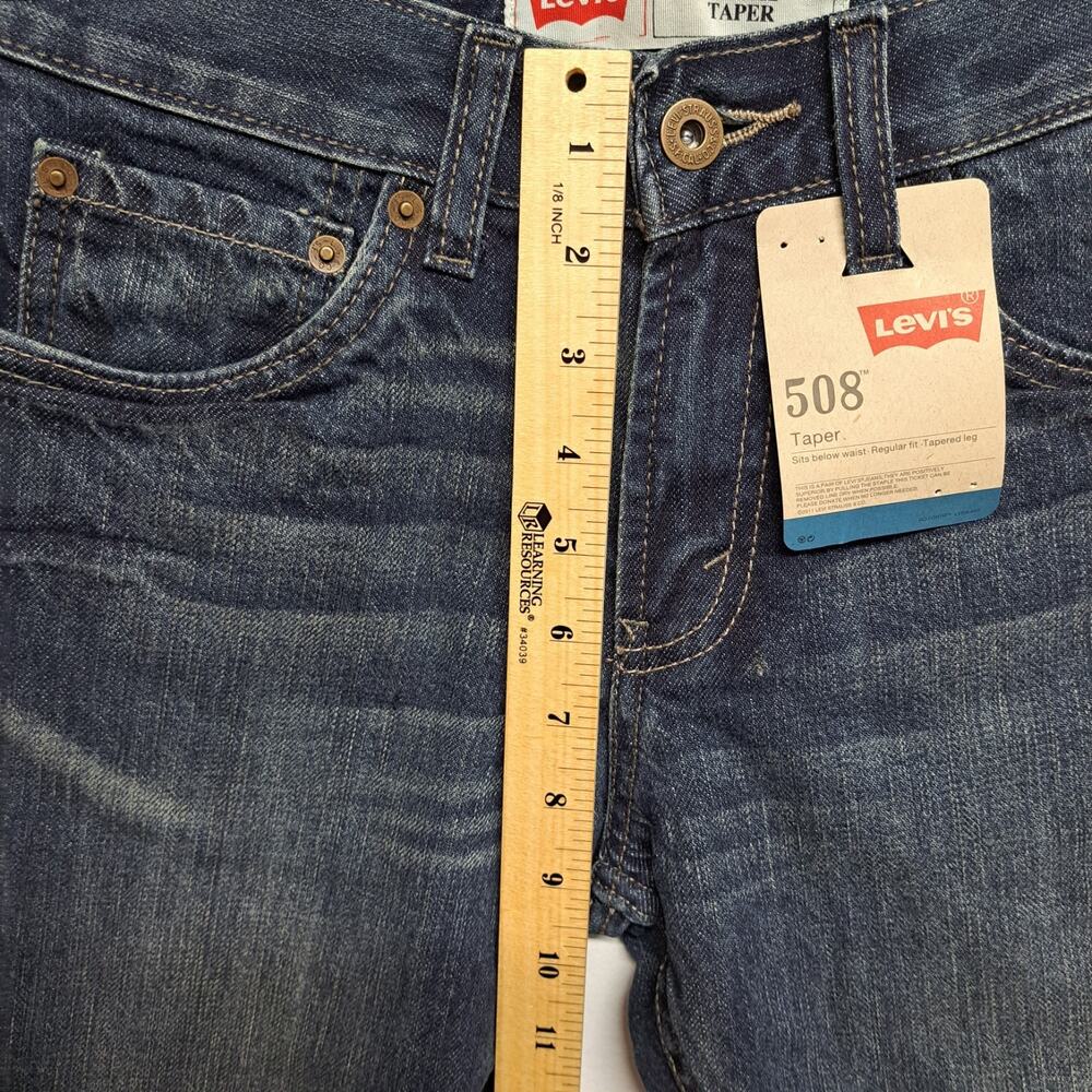 Levi's 508 Taper Fit Youth Jeans Size 12 Reg 26x26 Dark Wash‎ 100% Cotton - Picture 6 of 8